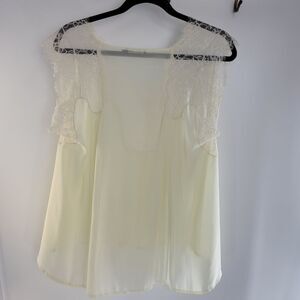 Love Sam lingerie inspired short sleeve blouse cream
